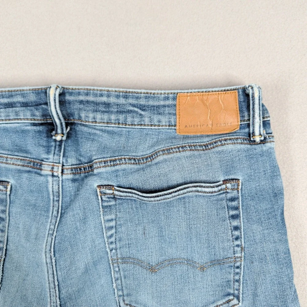 American Eagle Jeans Mens 36x34 Blue Athletic Straight Airflex Temp Tech Denim